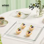 شیرینی خوری مربع  شیشه ای