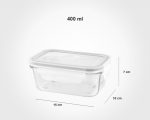 ظرف شیشه ای مستطیل 400 میلی لیتر لیمون - تصویر 2