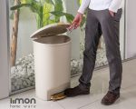 سطل پدالی 50 لیتری وانیلی طلایی