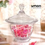 شکلات خوری گرد شیشه ای شیار دار