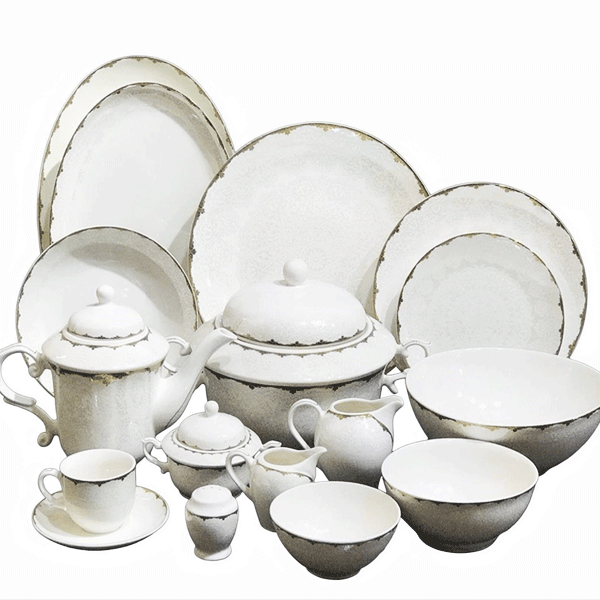 Piece Dinnerware Set Farnoosh Gold Cream تقدیس سرویس 84 پارچه فرنوش طلایی کرم