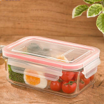ظرف شیشه ای مستطیل دربدار 580 میلی