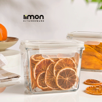 ظرف شیشه ای مستطیل دربدار 920 میلی
