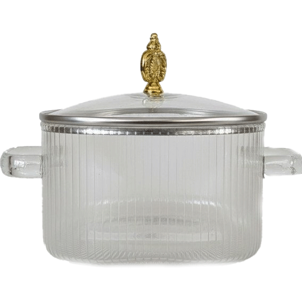 Square Pyrex Pot 2200 5591 قابلمه پیرکس مربع 2200 خط دار 5591