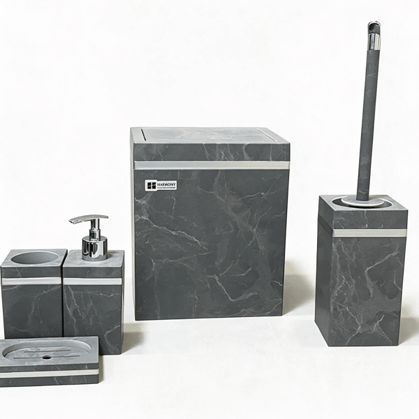 سرویس 5 پارچه رویا طرح سنگ طوسی کروم