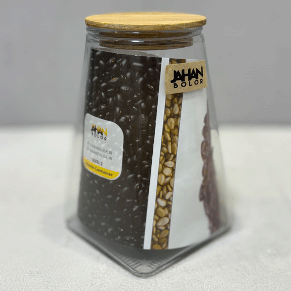 Pine style storage jar with wooden lid